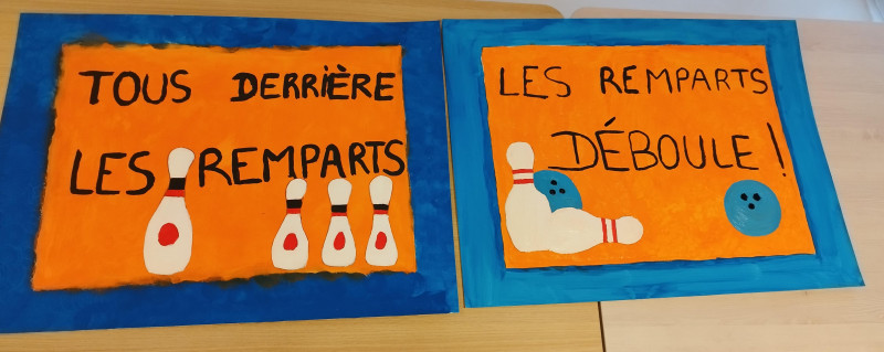 Préparation affiche encouragements